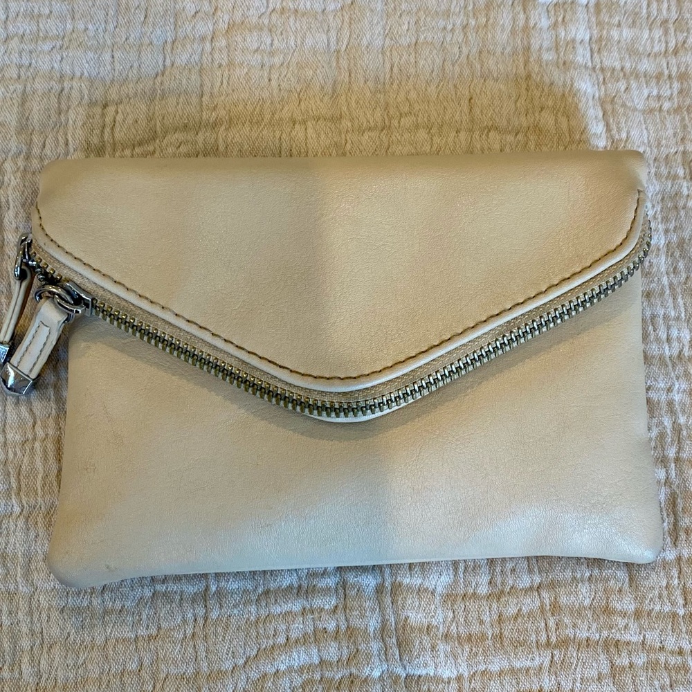 Beige convertible crossbody bag